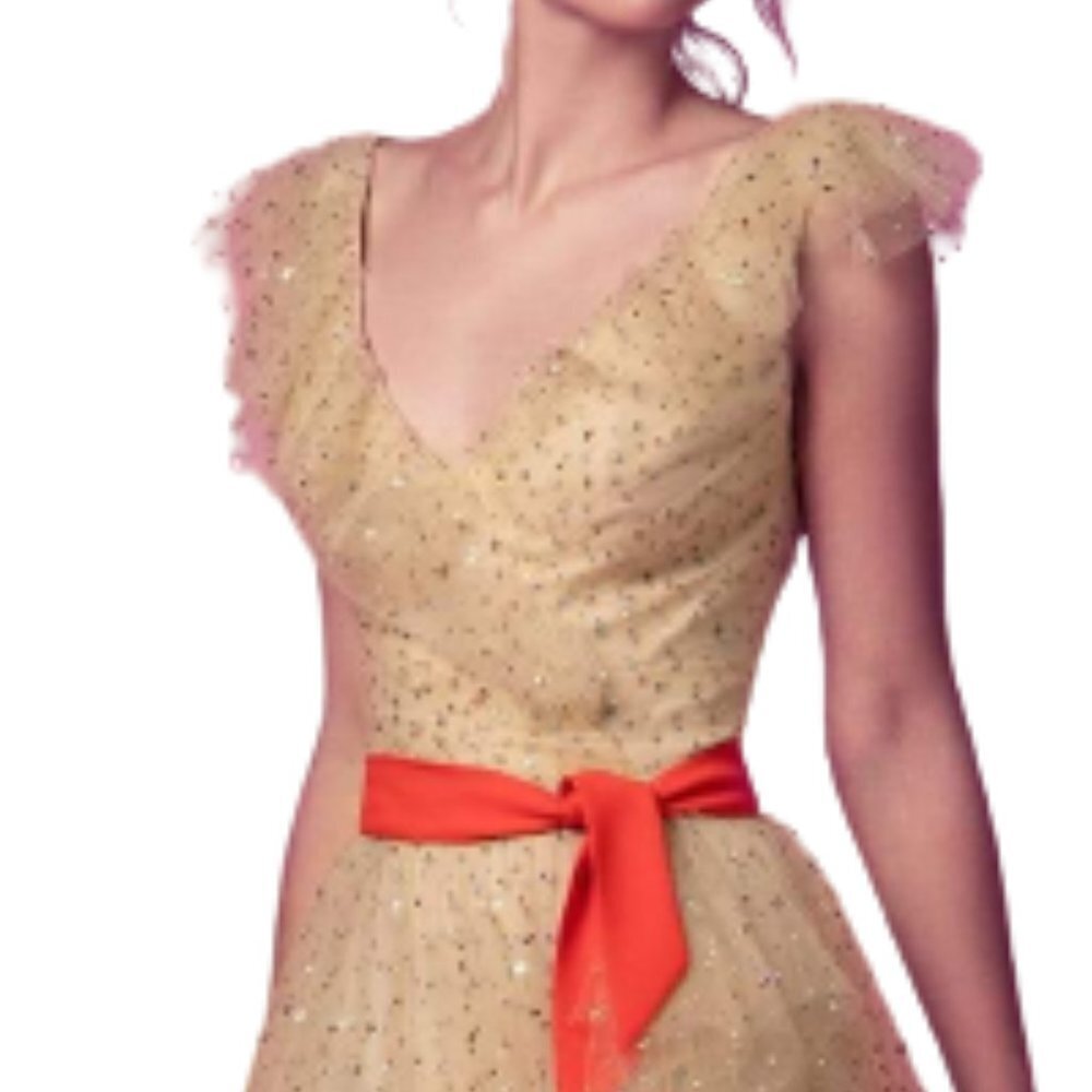 SALE NWT Beside Couture by Gemy ED 1552SD Tulle Prom Dress Nude Size 20 - Picture 2 of 7